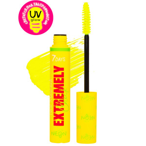Тушь для волос светящаяся 7 Days UV glow Neon тон 602 Inspire vogue Желтый/ под ультрафиолетом неоново-желтый 10 мл