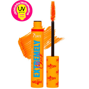 Тушь для волос светящаяся 7 Days UV glow Neon тон 603 Miss me Оранжевый / под ультрафиолетом неоново-оранжевый 10 мл