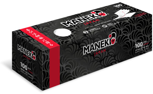 Ватные подушечки Maneki Black&White 5-слойные прямоугольные с пресс-линиями 100 шт