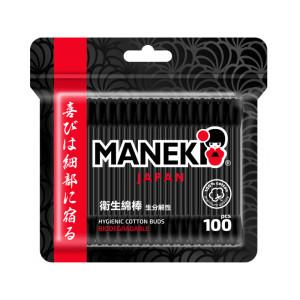Ватные палочки Maneki Black&White zip-пакет 100 шт