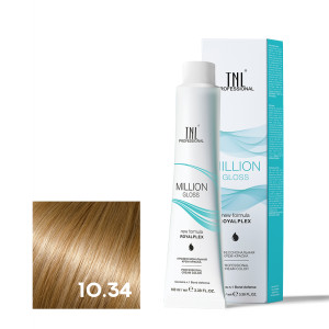 Крем-краска для волос TNL Professional Million Gloss 10.34 Платиновый блонд золотистый медный 100 мл