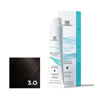 Крем-краска для волос TNL Professional Million Gloss 3.0 Темный коричневый 100 мл