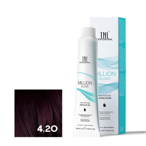 Крем-краска для волос TNL Professional Million Gloss 4.20 Коричневый фиолетовый 100 мл