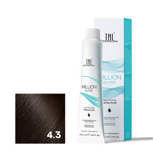 Крем-краска для волос TNL Professional Million Gloss 4.3 Коричневый золотистый 100 мл