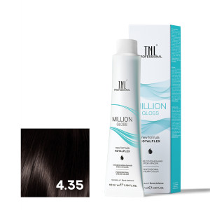 Крем-краска для волос TNL Professional Million Gloss 4.35 Коричневый каштановый 100 мл