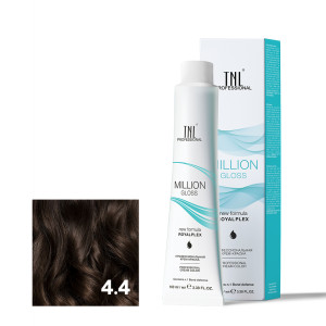 Крем-краска для волос TNL Professional Million Gloss 4.4 Коричневый медный 100 мл
