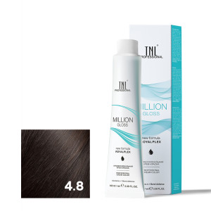 Крем-краска для волос TNL Professional Million Gloss 4.8 Коричневое какао 100 мл