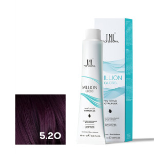 Крем-краска для волос TNL Professional Million Gloss 5.20 Светлый коричневый фиолетовый 100 мл