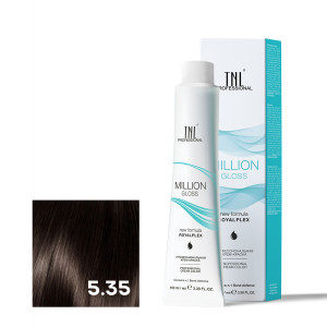 Крем-краска для волос TNL Professional Million Gloss 5.35 Светлый коричневый каштановый 100 мл