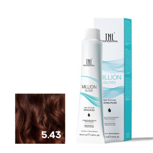 Крем-краска для волос TNL Professional Million Gloss 5.43 Светлый коричневый медный золотистый 100 мл