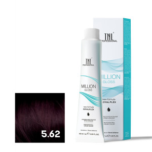 Крем-краска для волос TNL Professional Million Gloss 5.62 Светлый коричневый красный фиолетовый 100 мл