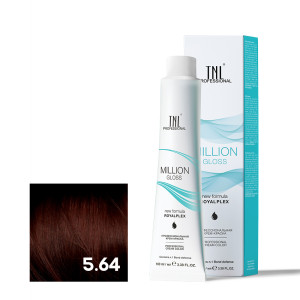 Крем-краска для волос TNL Professional Million Gloss 5.64 Светлый коричневый красный медный 100 мл