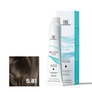 Крем-краска для волос TNL Professional Million Gloss 5.81 Светлый коричневый шоколадный пепельный 100 мл