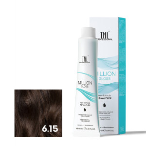 Крем-краска для волос TNL Professional Million Gloss 6.15 Темный блонд пепельный махагоновый 100 мл