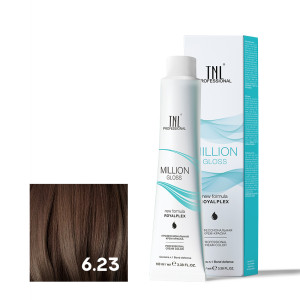 Крем-краска для волос TNL Professional Million Gloss 6.23 Темный блонд перламутровый золотистый 100 мл