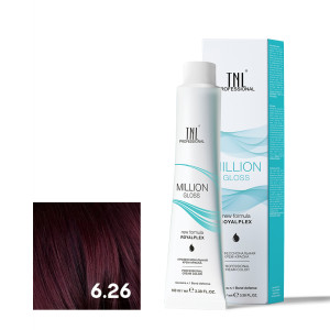 Крем-краска для волос TNL Professional Million Gloss 6.26 Темный блонд фиолетовый красный 100 мл