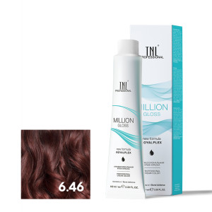 Крем-краска для волос TNL Professional Million Gloss 6.46 Темный блонд медный красный 100 мл