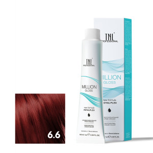 Крем-краска для волос TNL Professional Million Gloss 6.6 Темный блонд красный 100 мл