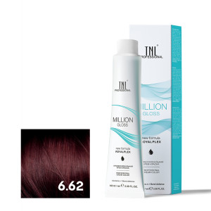 Крем-краска для волос TNL Professional Million Gloss 6.62 Темный блонд красный фиолетовый 100 мл