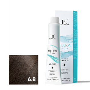 Крем-краска для волос TNL Professional Million Gloss 6.8 Темный блонд капучино 100 мл