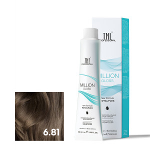 Крем-краска для волос TNL Professional Million Gloss 6.81 Темный блонд капучино пепельный 100 мл