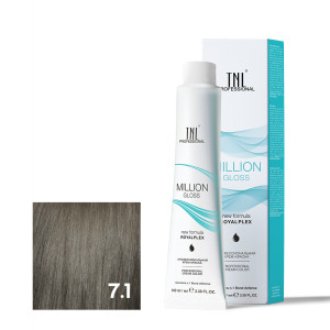 Крем-краска для волос TNL Professional Million Gloss 7.1 Блонд пепельный 100 мл