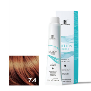 Крем-краска для волос TNL Professional Million Gloss 7.4 Блонд медный 100 мл