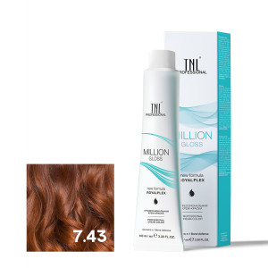 Крем-краска для волос TNL Professional Million Gloss 7.43 Блонд медный золотистый 100 мл