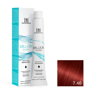 Крем-краска для волос TNL Professional Million Gloss 7.46 Блонд медный красный 100 мл