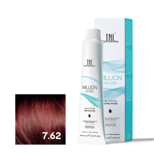 Крем-краска для волос TNL Professional Million Gloss 7.62 Блонд красный фиолетовый 100 мл