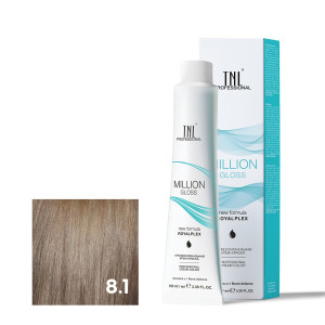Крем-краска для волос TNL Professional Million Gloss 8.1 Светлый блонд пепельный 100 мл