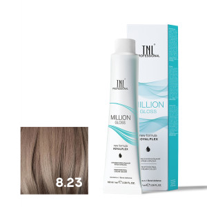 Крем-краска для волос TNL Professional Million Gloss 8.21 Светлый блонд фиолетовый пепельный 100 мл