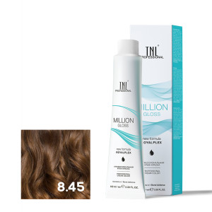 Крем-краска для волос TNL Professional Million Gloss 8.45 Светлый блонд медный махагоновый 100 мл