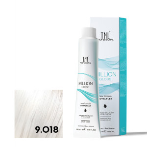 Крем-краска для волос TNL Professional Million Gloss 9.018 Очень светлый блонд прозрачный лакричный 100 мл