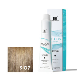 Крем-краска для волос TNL Professional Million Gloss 9.07 Очень светлый блонд холодный 100 мл
