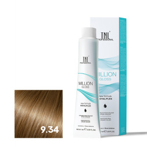 Крем-краска для волос TNL Professional Million Gloss 9.34 Очень светлый блонд золотистый медный 100 мл