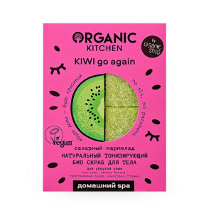 Скраб для тела Organic Kitchen Домашний SPA БИО Kiwi go again Натуральный тонизирующий 120 мл
