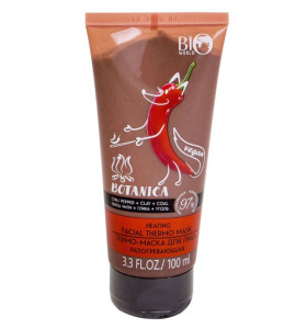 Маска для лица Bio World Botanica для лица Разогревающая Перец чили, глина, уголь 100 мл