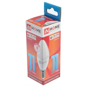 Лампа светодиодная LED-СВЕЧА-VC 11Вт 230В Е27 3000К 990Лм IN HOME