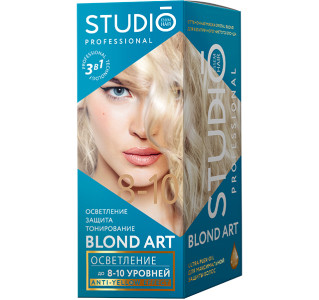 Интенсивный осветлитель для волос Studio Professional 3D осветление на 8-10 тонов 2*25г/100мл/25мл