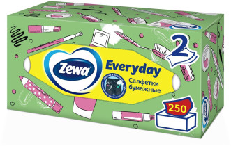 Салфетки бумажные Zewa Everyday 2-х слойные 250 шт