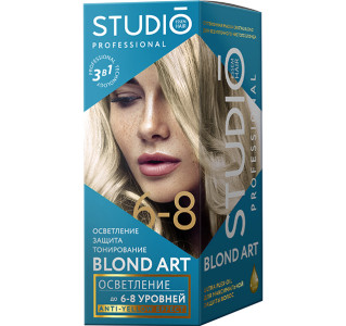 Интенсивный осветлитель для волос Studio Professional 3D осветление на 6-8 тонов 2*25г/100мл/25мл