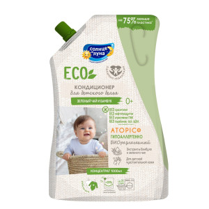 Кондиционер для белья Солнце и Луна Eco Зеленый чай и бамбук для детского белья концентрат 1 л