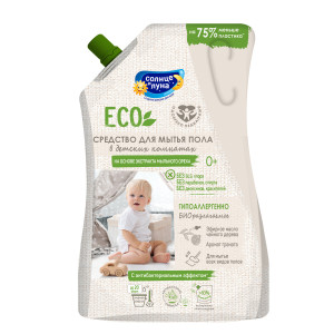 Моющее средство Солнце и Луна Eco для детских комнат мягкая упаковка 1 л