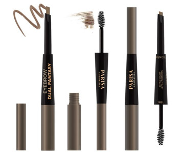 Карандаш для бровей Parisa Eyebrow Dual Fantasy с гелем тон 01 Графит 5.25 гр