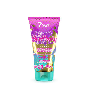 Солнцезащитное молочко 7 Days Sun Party Sparkling star солнцезащитное SPF30 с золотыми блестками 150 мл