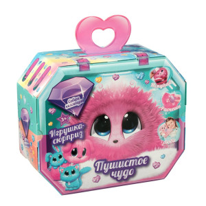 ИГРОЛЕНД Игрушка-сюрприз "Пушистое чудо", 5пр.,текстиль, пластик, 24х20см, 3 дизайна