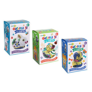 ХОББИХИТ Фигурка 3D из пайеток, пластик, пенопласт, 16х11см, 3 дизайна