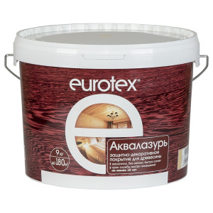 Аквалазурь Eurotex Защитно-декоративное покрытие для древесины бесцветный 9 кг - 1