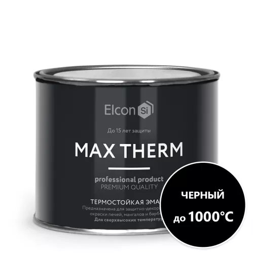 Эмаль термостойкая Elcon Max Therm 1000 градусов черный 0.4 кг – 1